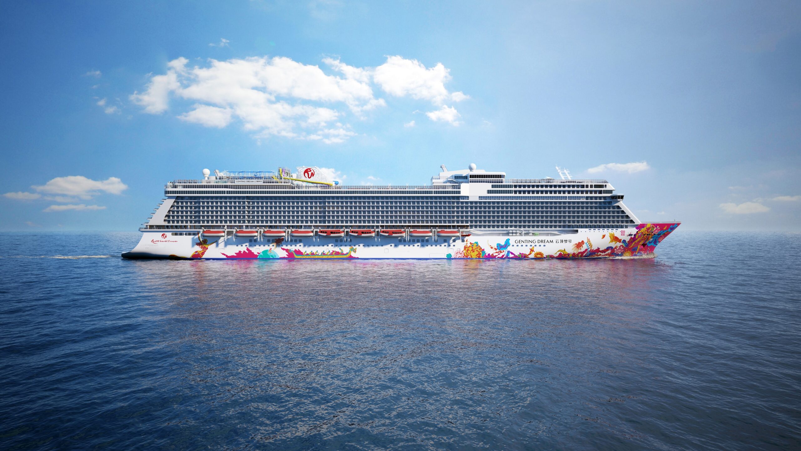 Genting Dream cruise ship sailing on the open sea